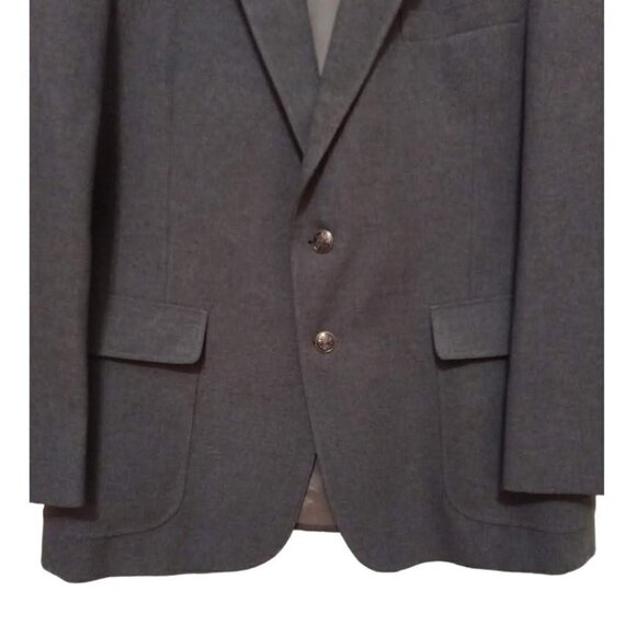 EDGEWORTH Vintage Gray Polyester Single Breasted Sport Coat Sz 44R - Picture 2 of 12